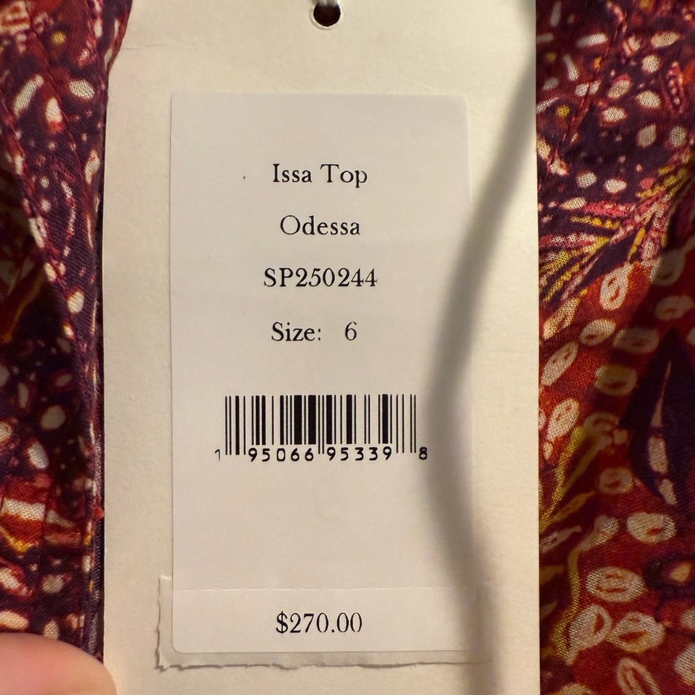 Ulla Johnson Burgundy and Pink Floral Blouse - Picture 4 of 4